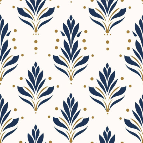 Download Elegant Floral Wallpaper Pattern in Navy Blue and Gold ...