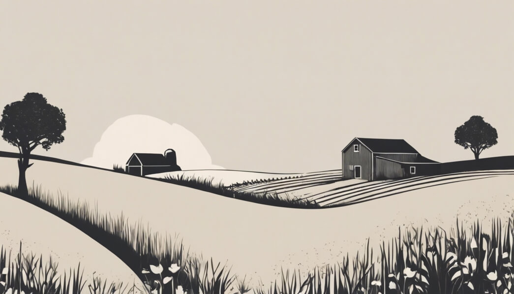 Rural Background Pattern Download Monochromatic Rural Landscape with Barn and Tree Backgrounds ...