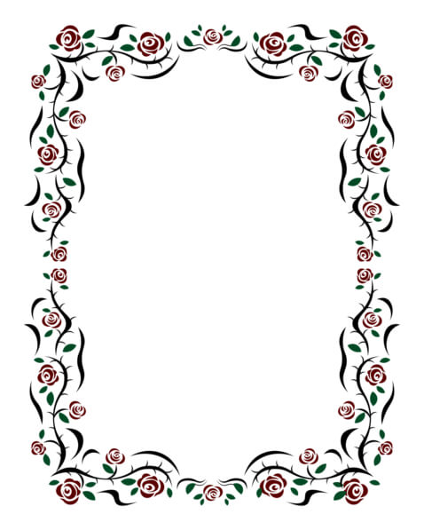 Fancy Border With Roses Download Decorative Floral Border with Roses Frames Online - Creative ...