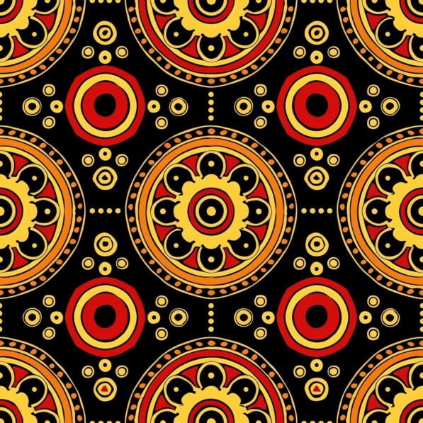 Download Vibrant Circular Pattern with Floral Designs Patterns Online ...