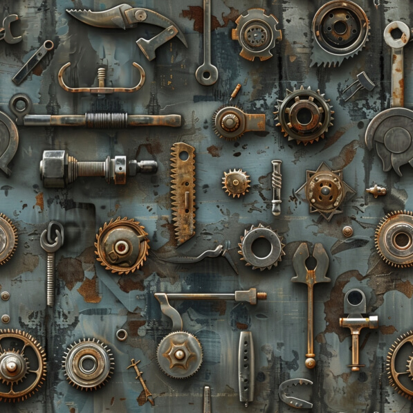 Download Vintage Metal Tools and Gears Arrangement Patterns Online ...