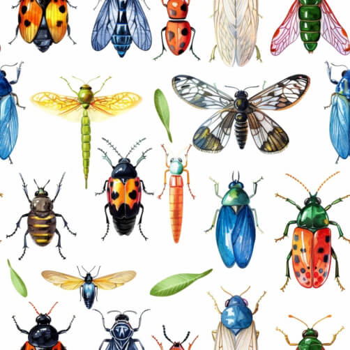 Download Colorful Insect Illustrations Patterns Online - Creative Fabrica
