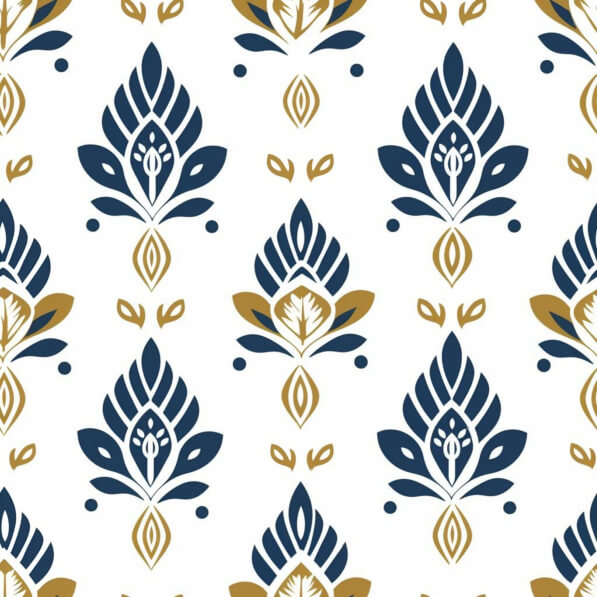Download Elegant Navy Blue and Gold Floral Pattern for Textiles ...