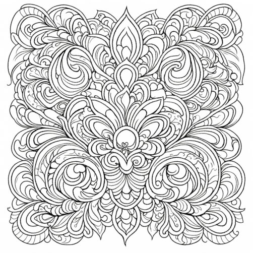 Download Intricate Black and White Floral Line Art Coloring pages ...