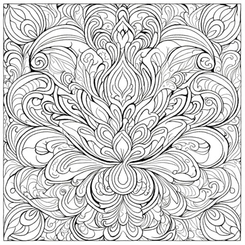 Download Intricate Black and White Floral Line Art Coloring pages ...