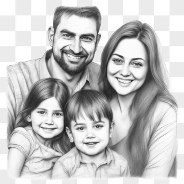 Download Family Portrait with Smiles Sketches Online - Creative Fabrica