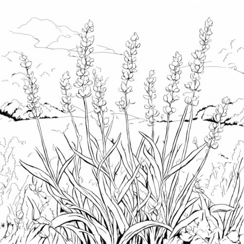 Download Coloring Page with Lupine Plants in Open Field Coloring pages ...