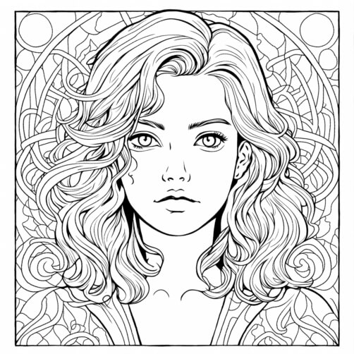 Line Colouring Portrait Free Portrait Coloring pages - Download Printable Portrait Coloring ...