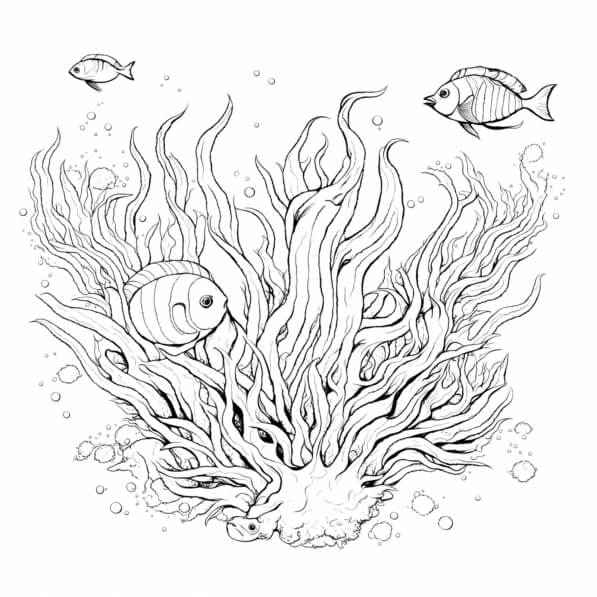 Download Intricate Underwater Scene with Fish and Seaweed Coloring ...