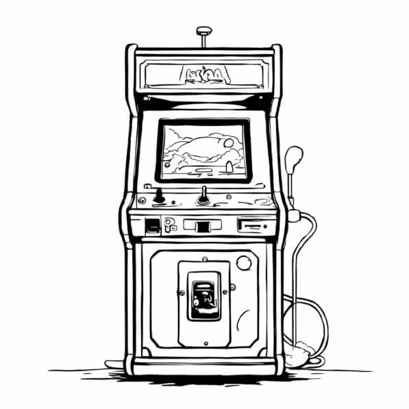 Download Vintage Arcade Game Machine with Scenic Landscape Coloring ...
