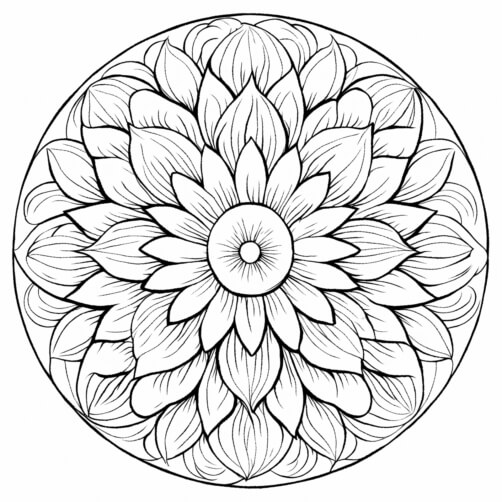 Download Intricate Black and White Mandala Design with Floral Patterns ...