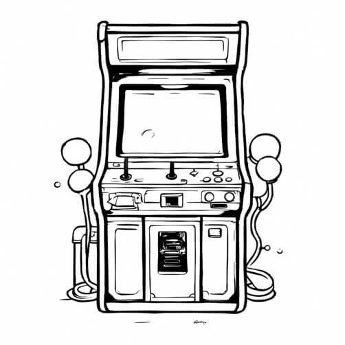 Arcade Machine Coluring Machine Download Classic Arcade Game Machine Illustration Coloring pages Online ...