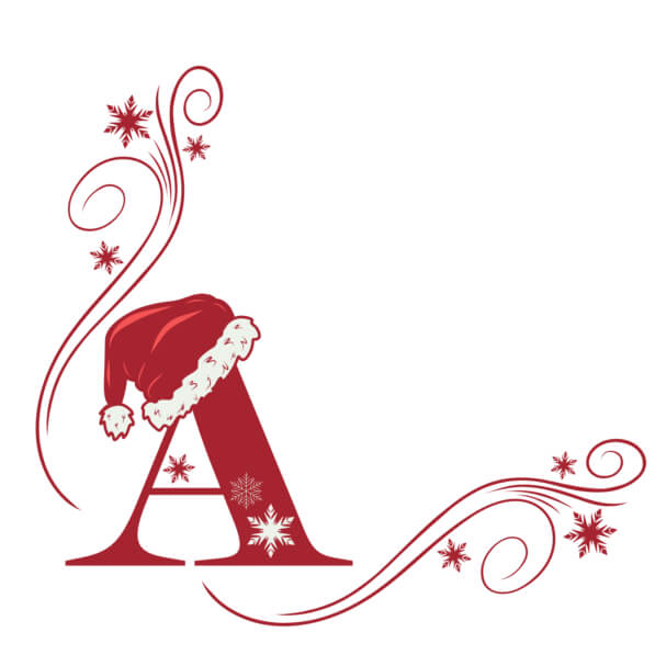 Descarga Letra A Estilizada con Tema Navideño Bordes y Esquinas En ...