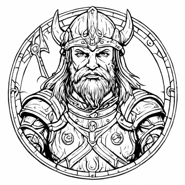 Download Viking Warrior Illustration Coloring pages Online - Creative ...