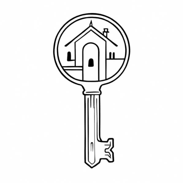 Download Key with House Illustration Coloring pages Online - Creative ...