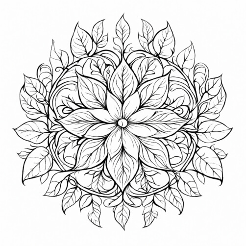 Download Intricate Black and White Mandala Design Coloring pages Online ...