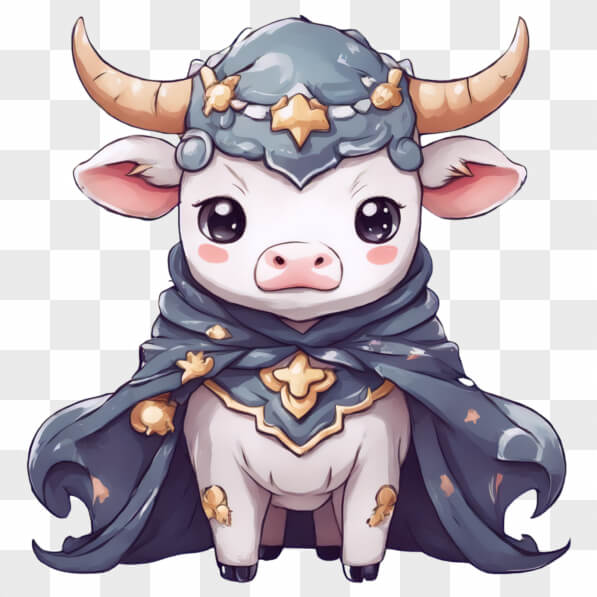 Download Kawaii Cow Character in a Decorative Cape Kawaii Online ...