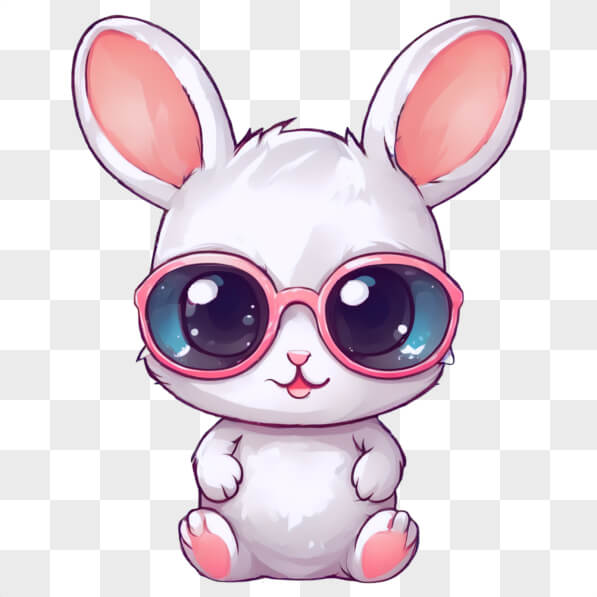 Download Cute Kawaii Rabbit with Pink Sunglasses Kawaii Online ...