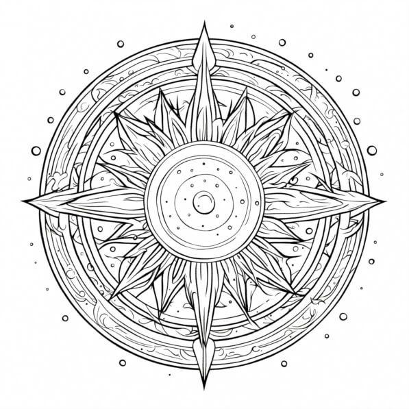 Download Intricate Compass Rose Illustration Coloring pages Online ...