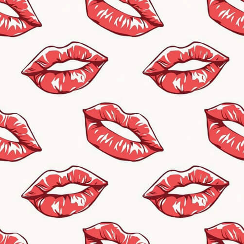 Download Stylized Red Lips Pattern Patterns Online - Creative Fabrica