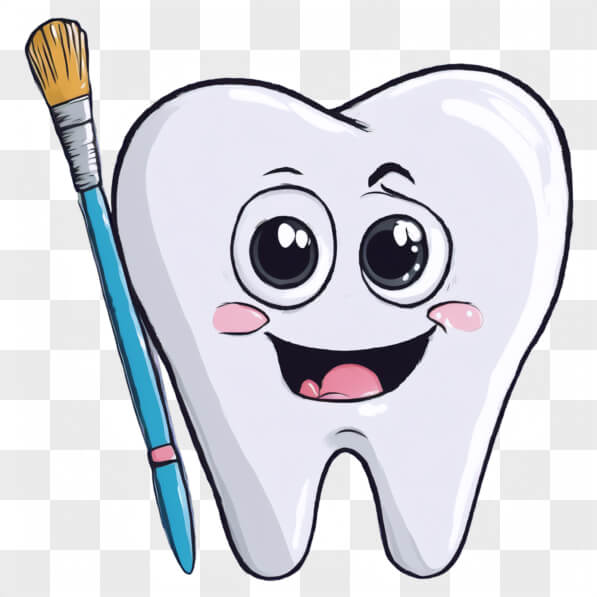 Download Cartoon Tooth Character with Paintbrush Cartoons Online ...