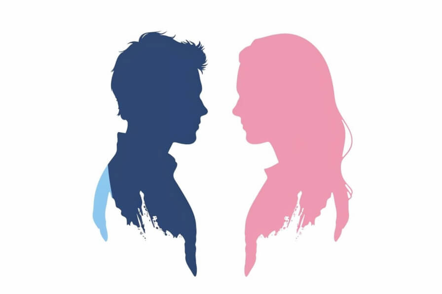 Download Silhouettes of a Man and Woman Facing Each Other Backgrounds ...