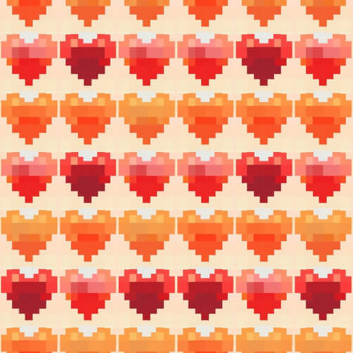 Pixelated Heart Pattern in Red and Orange Cartoons Pixelated Heart Pattern in Red and Orange Cartoons thumbnail
