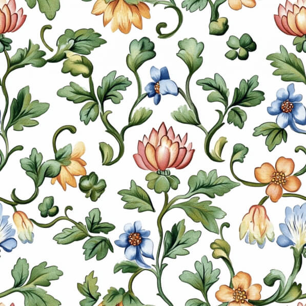 Download Flower and Leaf Pattern Art Patterns Online - Creative Fabrica