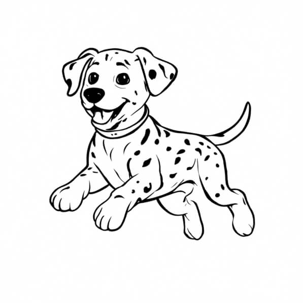 Scarica Illustrazione di un cucciolo di dalmata allegro Pagine da
