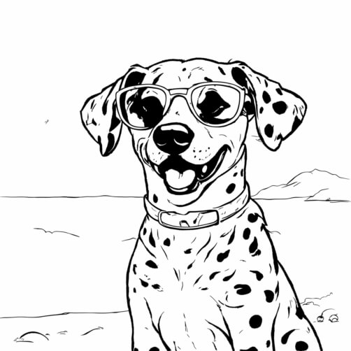 Download Cheerful Dalmatian Dog Illustration Coloring pages Online ...