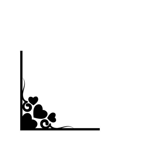 Download Decorative Black Corner Design with Hearts Borders & Corners ...