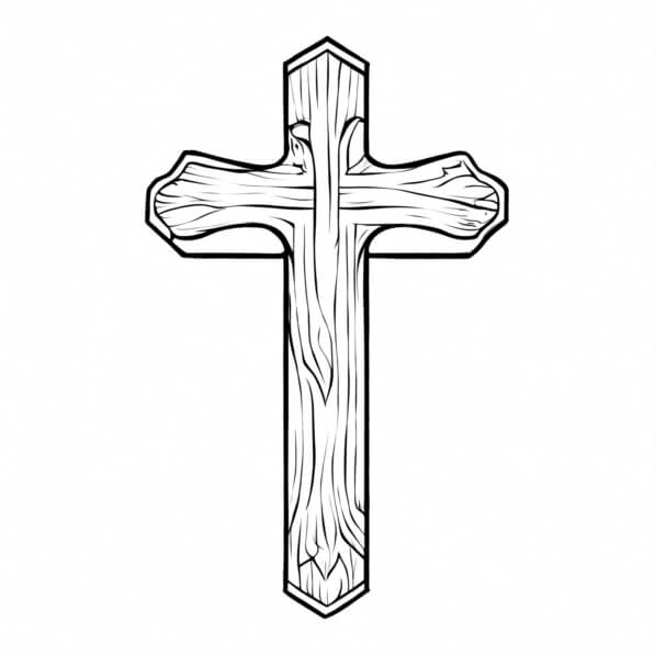 Download Wooden Cross Illustration Coloring pages Online - Creative Fabrica