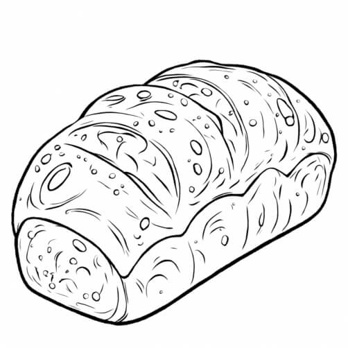 Download Illustration of a Loaf of Bread in Black and White Coloring ...