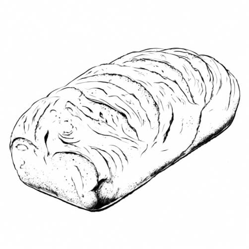 Download Illustration of a Loaf of Bread in Black and White Coloring ...
