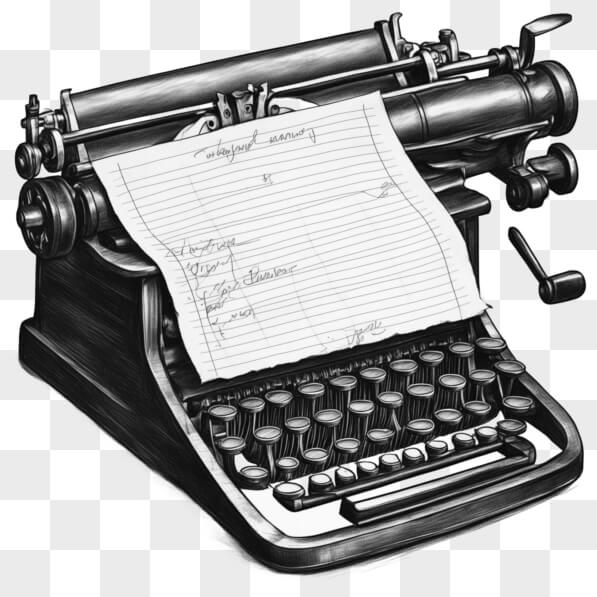Download Vintage Typewriter with Handwritten Notes Sketches Online ...