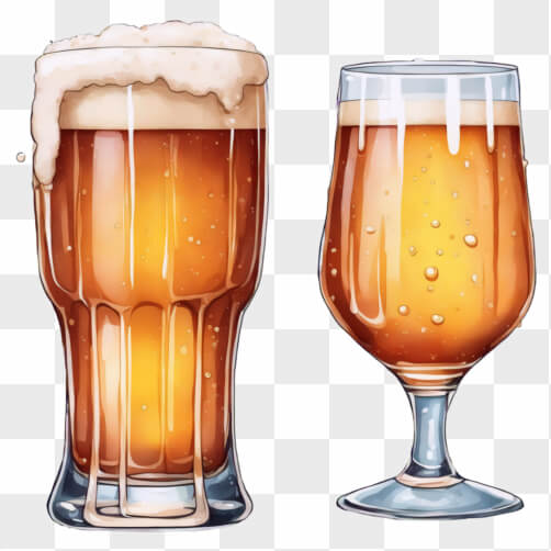 Two Glasses of Beer: Pint and Stem Cartoons Two Glasses of Beer: Pint and Stem Cartoons thumbnail