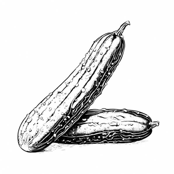 Download Artistic Illustration of Fresh Cucumbers Coloring pages Online