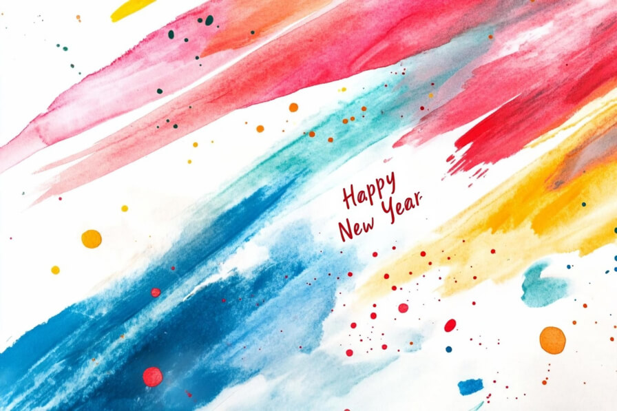  Download Vibrant Watercolor Artwork for New Year Celebration 