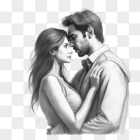 Download Intimate Embrace of a Couple in Pencil Sketch Sketches Online ...