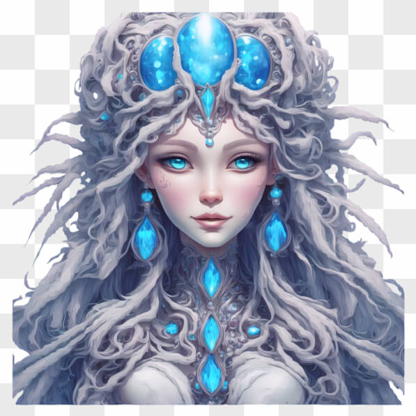 Download Fantasy Character with Blue Eyes and White Hair Cartoons ...