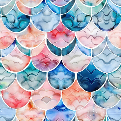 Scale Pattern Design Download Colorful Watercolor Scales Art Patterns Online - Creative Fabrica