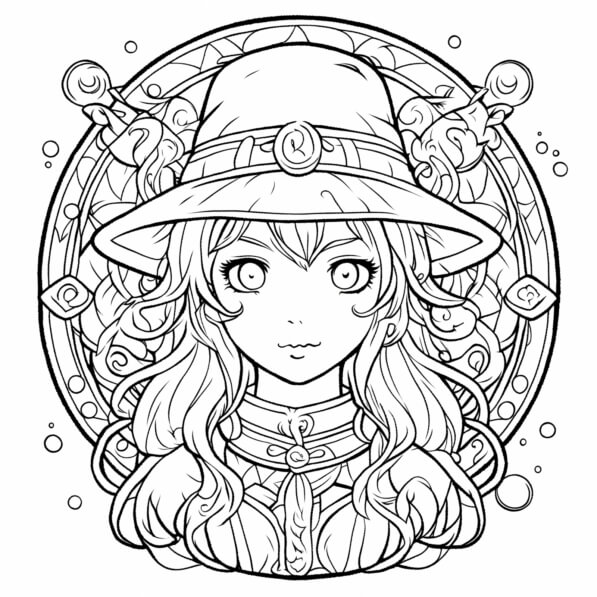 Download Detailed Line Art Illustration of a Character Coloring pages ...
