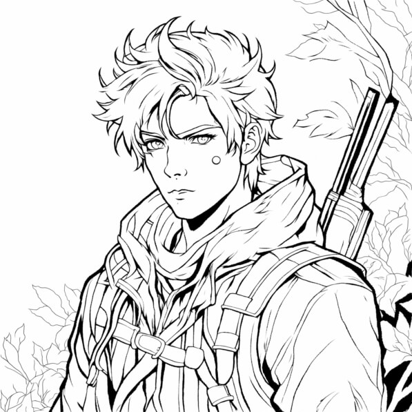 Download Character Illustration in Line Art Style Coloring pages Online ...