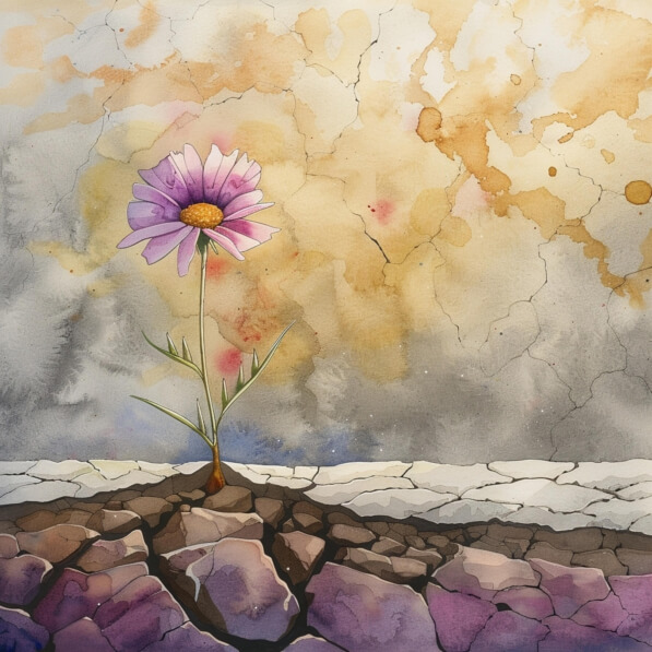 Download Purple Flower Growing from Cracked Earth Backgrounds Online ...
