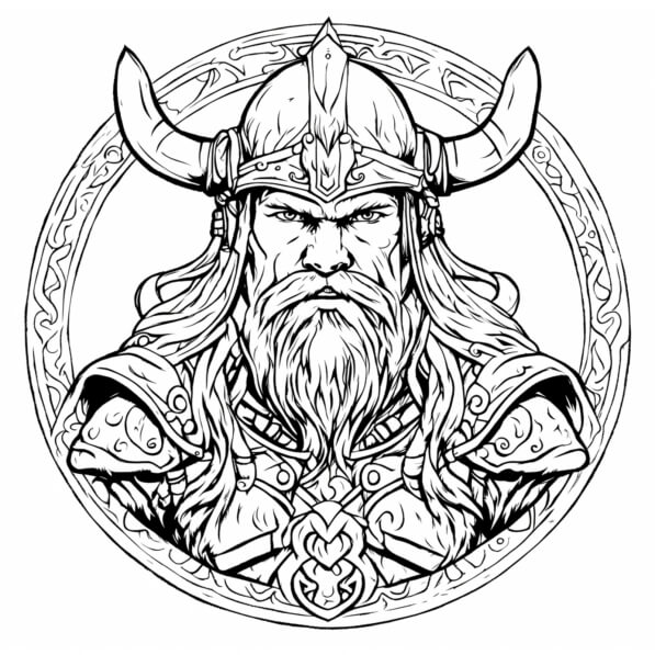Download Viking Warrior Illustration Coloring pages Online - Creative ...