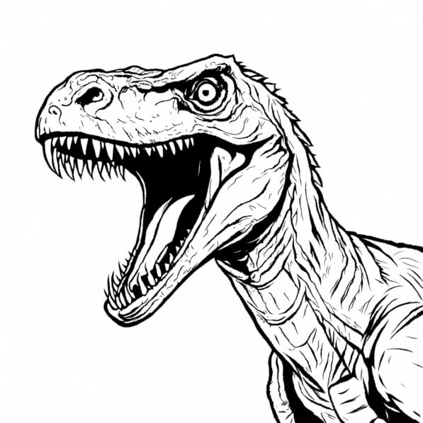 Download Fierce Dinosaur Illustration Coloring pages Online Creative