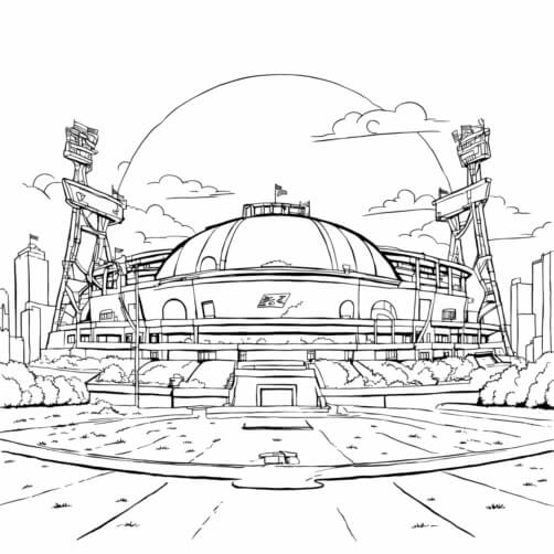 Download Empty Sports Stadium with Open Field Coloring pages Online ...