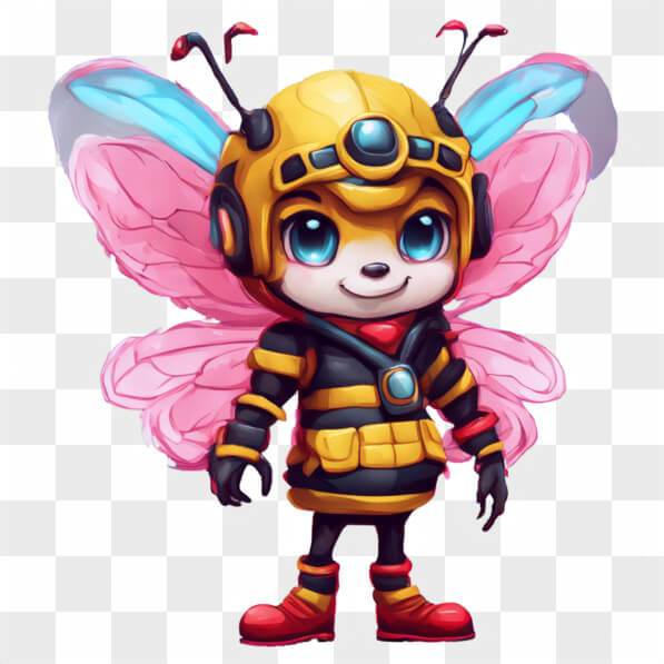 Download Cheerful Bee-Butterfly Character Cartoons Online - Creative ...