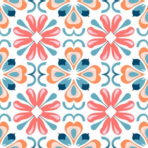 Download Colorful Floral Pattern with Symmetrical Designs Patterns ...