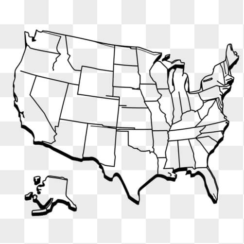 Download Stylized Map of the United States with Landmarks Sketches ...